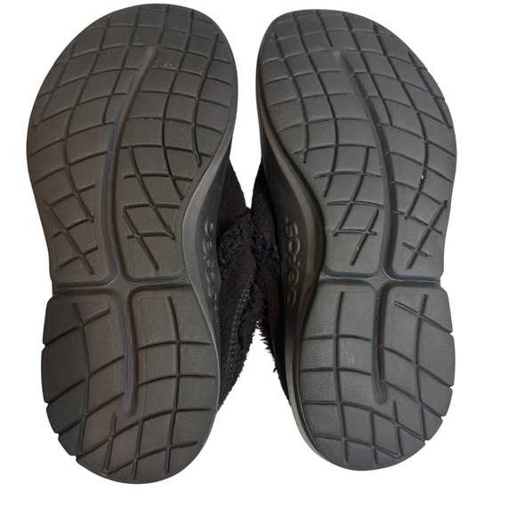 OOFOS OOcoozie Mule Slippers Women's 9 Black Fleece Comfort Recovery Slip‑On - Picture 8 of 8